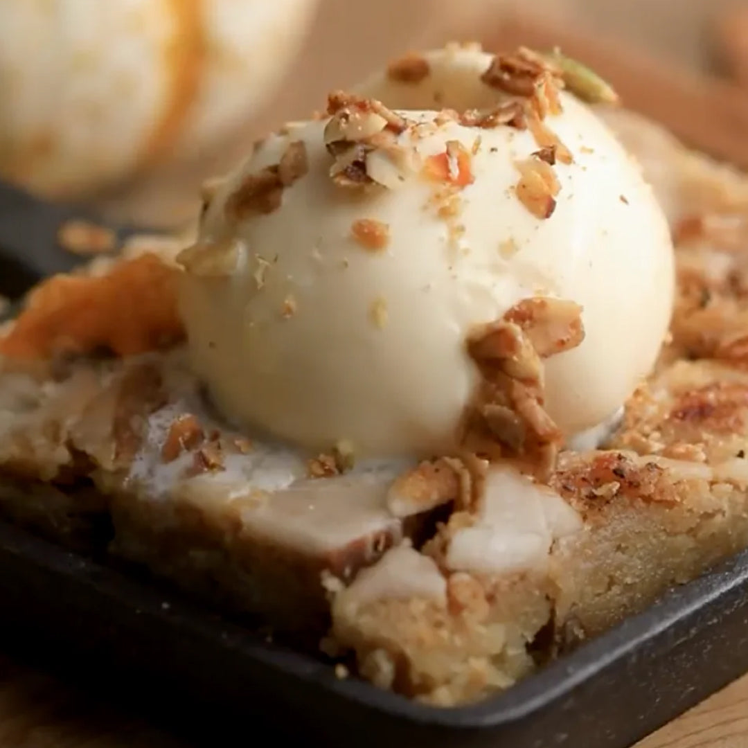 Spiced Apple Dona Chai Blondies with Chai Streusel Granola