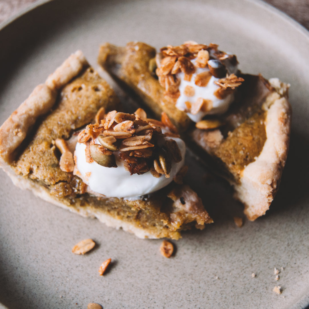 Jamie's Farm New York Cardamom Pear Pistachio Tart with Yogurt & Granola | Gluten-Free Recipes